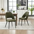 thumbnail image 4 of YOUNIKE Mid-Century Modern Dining Chairs Set of 2, 20.1"W Fabric Kitchen Chairs, Upholstered Armless Chairs with Metal Legs, Green, 4 of 20