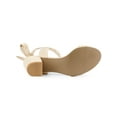 thumbnail image 6 of BLISSFUL STEP Women's Shoes Slingback Back Ankle Open Toe Tie Block Heels Sandals Beige 7.5, 6 of 9