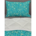 thumbnail image 3 of Yellow and Blue Comforter & Sham Bedding Set, Classic Floral Twig Leaves Blooms Petals Essence Flowers Design, 3 pcs Duvet Set Microfiber Filling Quilt, 5 Sizes, Turquoise Pale Yellow, by Ambesonne, 3 of 4