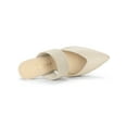 thumbnail image 4 of BLISSFUL STEP Women's Pointed Toe Elastic Strap Stiletto Heelsed Mules Beige 6, 4 of 8