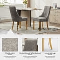 thumbnail image 5 of Grey Mid Century Dining Chairs Set of 4, Modern Kitchen & Dining Room Chairs Set of 4, Chenille Fabric Upholstered Kitchen Chairs for Dining Table, Sillas de Comedor, Gold Legs (Gray, 4 Pcs), 5 of 10