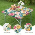 thumbnail image 4 of Pioneer Flower Floral Print Pattern Square Fitted Tablecloth with Elastic Edge,Square Table Cover,Washable Elastic Table Cover for Home Kitchen Party Decor 36"x36", 4 of 6