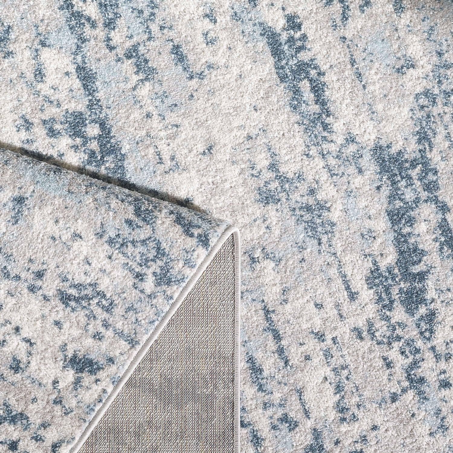 Veruca Cream and Blue Woven Area Rug