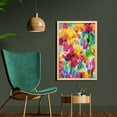 thumbnail image 2 of Pastel Wall Art with Frame, Oil Painting Style Abstract Watercolors Brushstrokes Mottled Messy Vibrant Print, Printed Fabric Poster for Bathroom Living Room Dorms, 23" x 35", Multicolor, by Ambesonne, 2 of 2