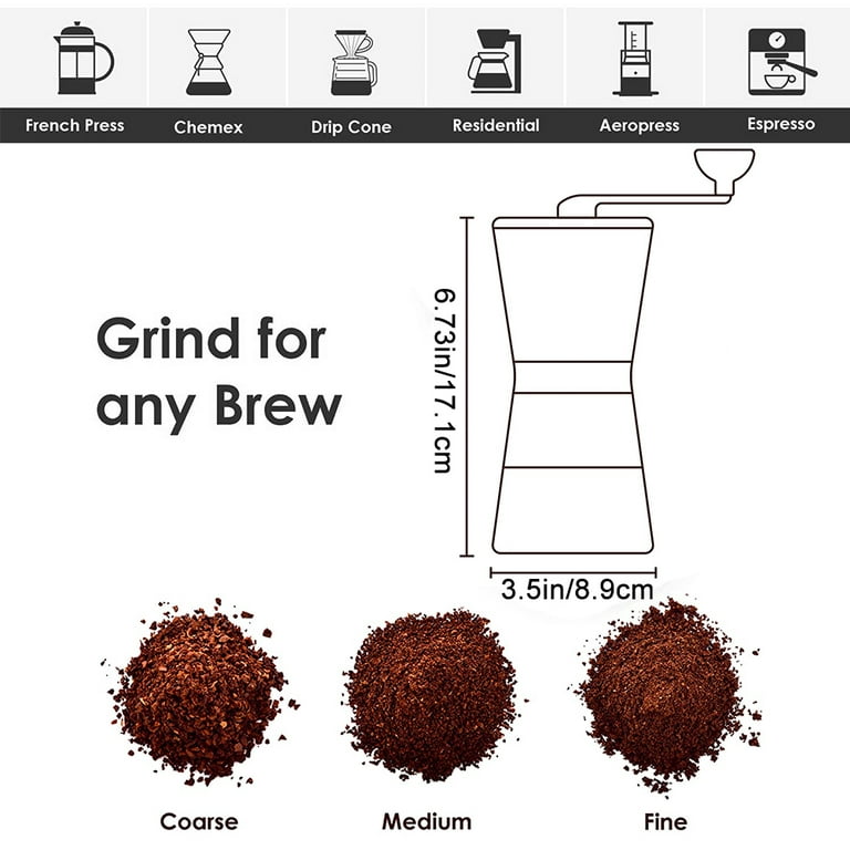 KitchenBoss Manual Coffee Bean Grinder: Coffee Hand Grinder 25g Capacity  with Stainless Steel Conical Burr Coffee Grinders, Finely Setting  Adjustable