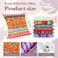 thumbnail image 2 of 6 Pcs Bohemian Floor Pillows Seating 15 Inch Boho Floor Cushions Sitting Pillows Square Yoga Mandala Meditation Pouf for Living Room Balcony Office Tatami(Stylish), 2 of 6