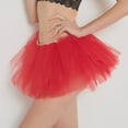 thumbnail image 6 of RUTAYY Women Pleated Gauze Short Skirt Adult Tutu Dancing Skirt Solid Color Smocked Boho Pleated Skirts, 6 of 7