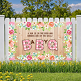 thumbnail image 4 of Floral Design Baby Shower Banner Polyester BBQ Event Decor for Baby Shower Gender Reveal BBQ Party, 4 of 6