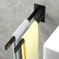 thumbnail image 4 of Toallero sin taladrar - Barra para toallas negra - Ganchos autoadhesivos para baño - Soporte para toallas - Gancho doble para montaje en pared, 4 of 5
