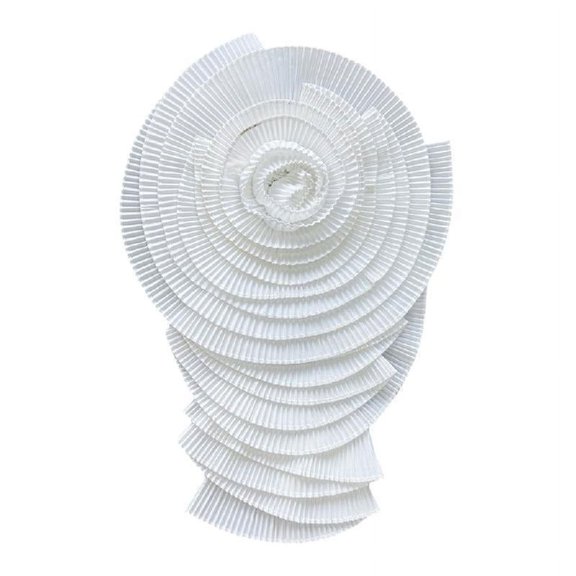 Pleated Big Floral Brooch Unique Folded Flower Shape Corsage for Costume Parties