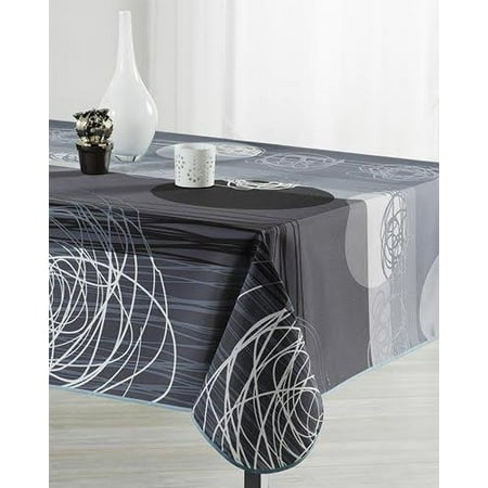 

Grey Eclipse 100% Polyester Stain Resistant Tablecloth 137 x 59 inch