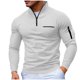 thumbnail image 2 of pstuiky camisas de manga larga para hombre, Top a cuadros de cuello alto y manga larga con media cremallera de color liso para hombre Tops de talla grande para hombre xxl, 2 of 8
