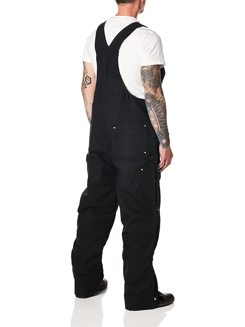 Carhartt Men's Firm Duck Insulated Bib Work Overalls Tall Black MT