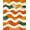Orange Green, Pattern 8, variant on ODIKA 8'x10' Washable Area Rug Orange Swirl Burnt Abstract Vintage Distressed Wavy Ribbon Creamy for King Size Bedroom Under Bed, Master Suite, Non-Shedding, Easy Care