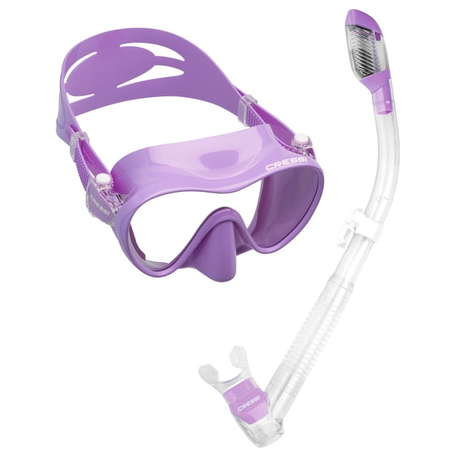Combo Adulto Máscara & Tubo CRESSI F1 Frameless & Supernova Dry Lila