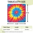 thumbnail image 2 of Colorful Rainbow Tie Dye Spiral Pattern Square Fitted Tablecloth with Elastic Edge,Square Table Cover,Washable Elastic Table Cover for Home Kitchen Party Decor 34"x34", 2 of 6