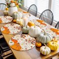 thumbnail image 3 of Fall Round Placemats Set of 4 Harvest Pumpkin Place Mats Thanksgiving Woven Placemat Autumn Fallen Maple Leave Beige Circle Braided Table Mat for Kitchen Dining Table Autumn Party Home Decor 15 Inch, 3 of 9