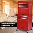 thumbnail image 3 of Resenkos Tool Box, Removable Cabinet Storage Tool Chest,6-Drawer Tool Chest with Heightening Cabinet-Red, 3 of 11