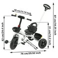 thumbnail image 2 of Tricycles for Boys and Girls, Kids Tricycle with Parent Push Handle, Trike with Backrest and Safety Belt, 2 of 8