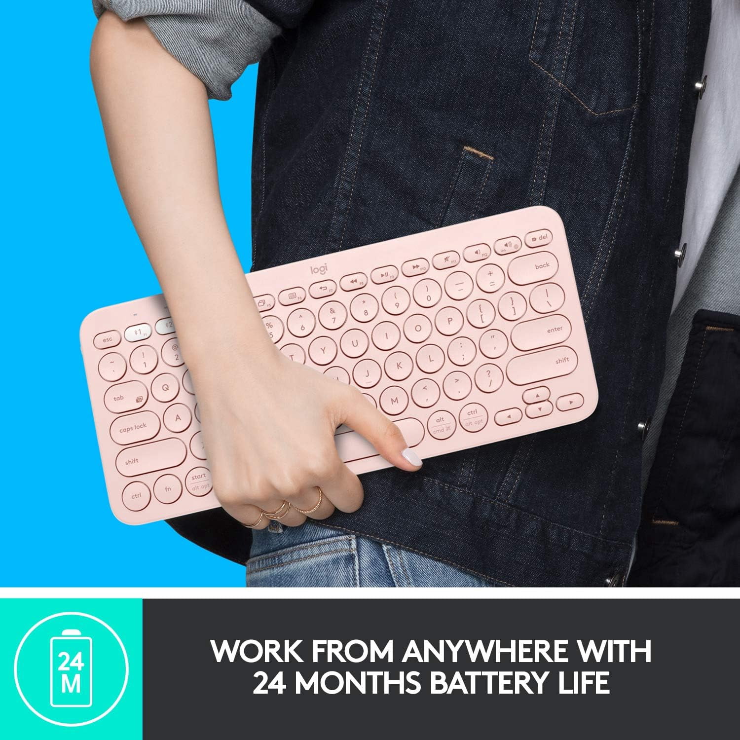 Logitech K380 Multi-device Bluetooth Keyboard - Rose