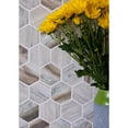 thumbnail image 3 of Apollo Tile 10 pack 10.2-in x 11.7-in Gray White Matte Finished Recycled Glass Hexagon Mosaic Tile (8.29 Sq ft/case), 3 of 4