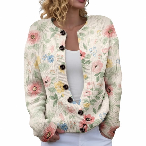 Kaondbfi Cardigan for Women, Button Down Cardigan Sweater Long Sleeve Sweaters Casual Trendy Fall Tops Coat Womens Winter Coat