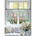 thumbnail image 4 of Easter Bunny Gnomes Sheer Curtains 45 Inch Length 2 Panels Set Window Treatments, Spring Easter Eggs Floral Teal Wood Rod Pocket Semi Curtains for Living Room/Bedroom/Kitchen Décor, 104"W x 45"L, 4 of 7