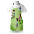 thumbnail image 4 of Sports Apron, Friends at Backyard Playing Baseball Joyful Days Cartoon Style Print, Unisex Kitchen Bib with Adjustable Neck for Cooking Gardening, Adult Size, Multicolor, by Ambesonne, 4 of 4