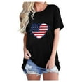 thumbnail image 2 of ALLLIST Going Out Tops for Women Black American Flag Short Sleeve Crew Neck T-Shirts Spring Blouses, 2 of 4