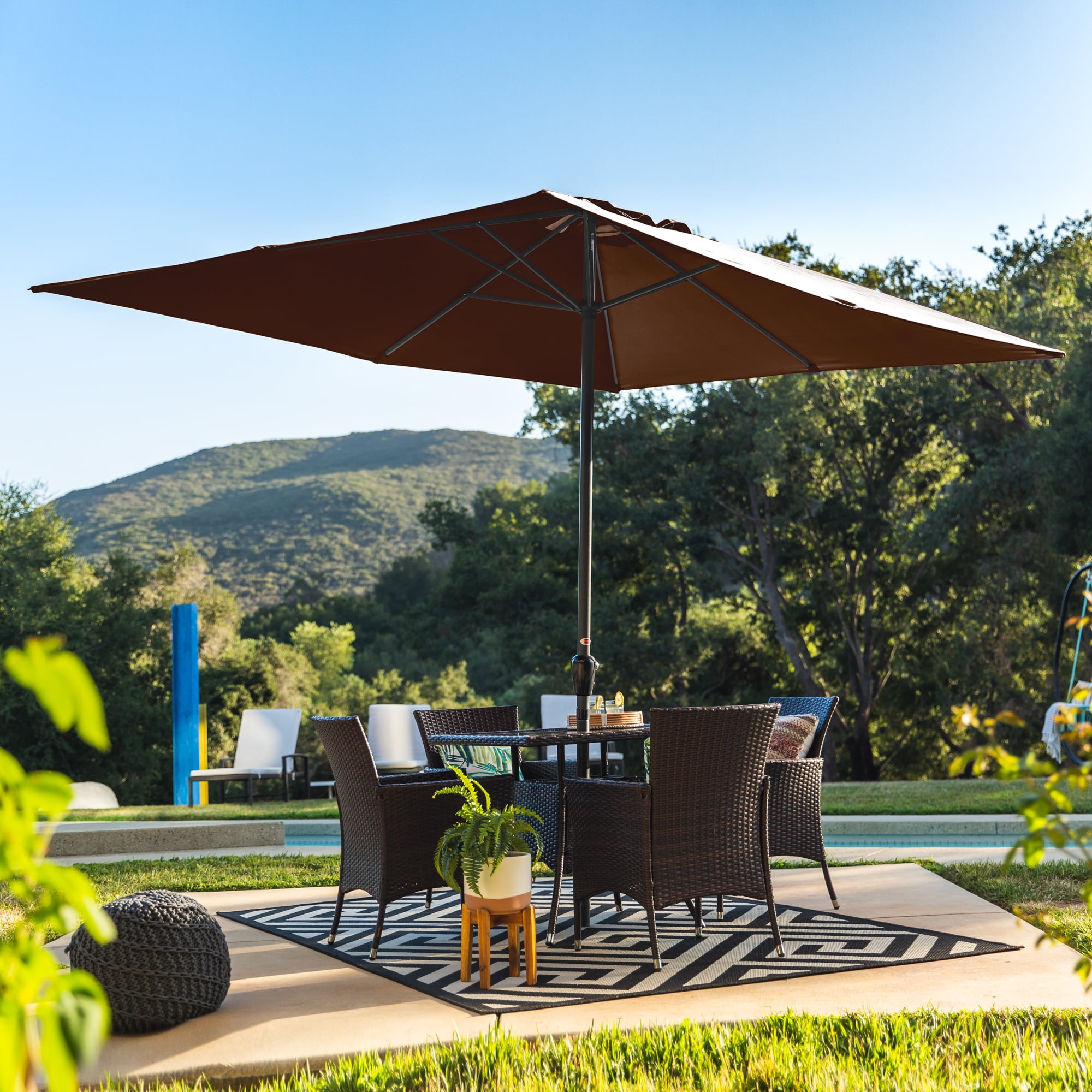 better homes patio umbrella 8x11 ftp arts Best Choice Products 8x11ft Rectangular Patio Umbrella w/ Crank,  Fade-Resistant 210G Polyester Fabric