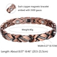 thumbnail image 2 of Pulseras magnéticas de cobre para mujer para aliviar el dolor de artritis ~ Terapia eficaz para RSI y túnel carpiano ~ Pulseras de cristal de cobre puro al 99,9% ~ Regalo de joyería con herramienta d JAMW Sencillez, 2 of 5