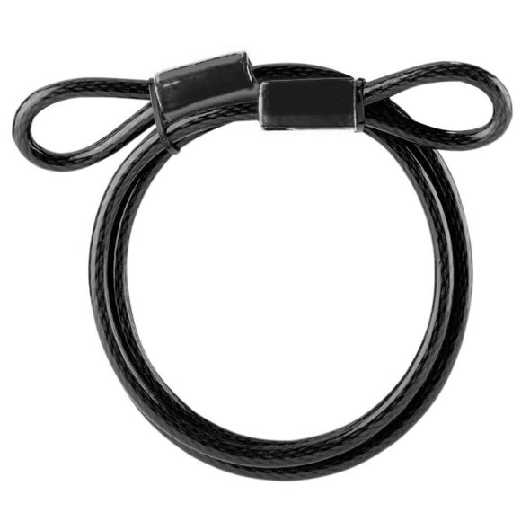 Wideskall Câble Tressé Double Boucle en Acier Vinyle Super Résistant 27 Pouces Pouces 15mm (Noir)