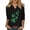 2634XVLST2 Black, variant on Womens Casual 3/4 Sleeve V Neck St Patrick's Day Shirts Heart Graphic Tees Lucky Shamrock Shirts