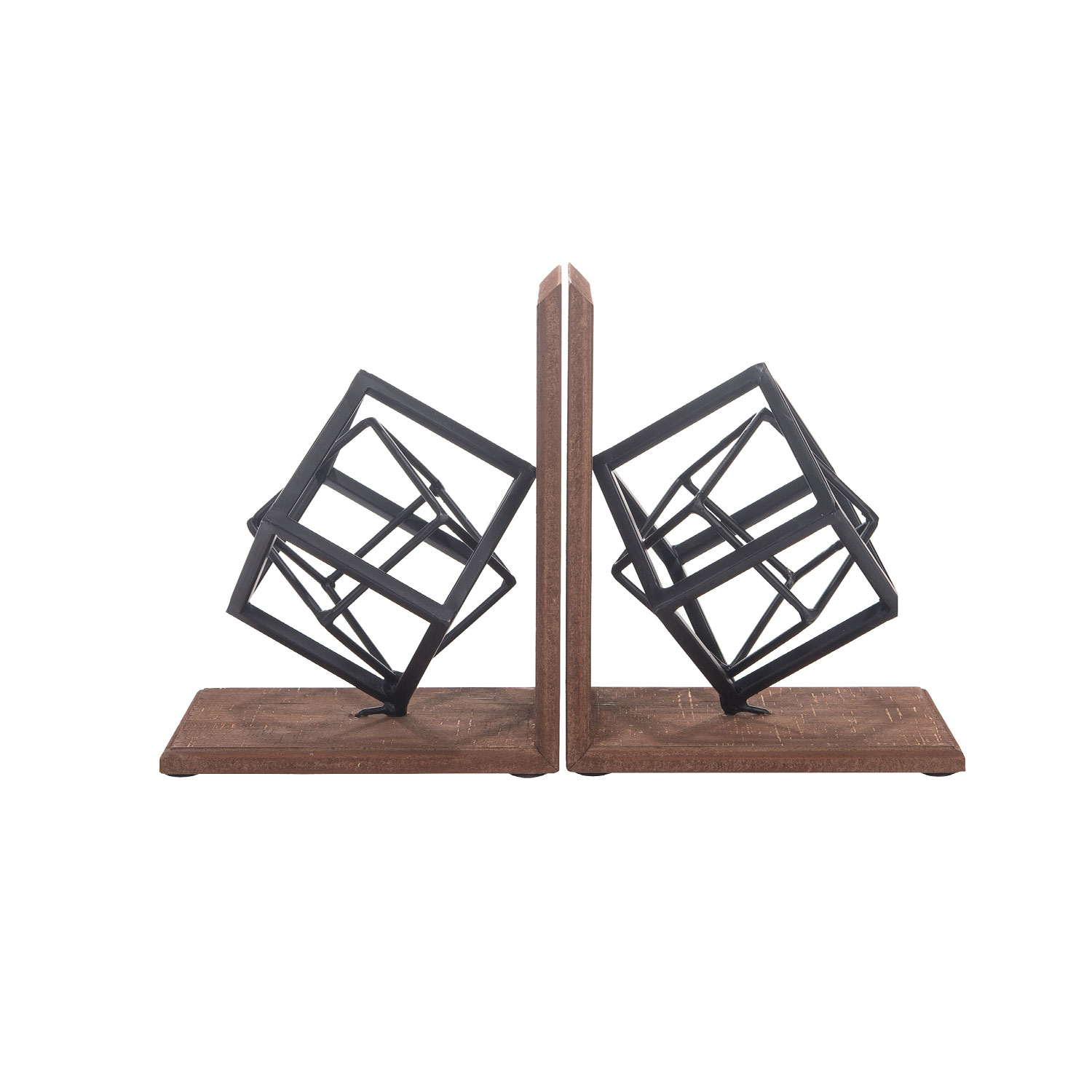 Square Object Bookends, Set of 2