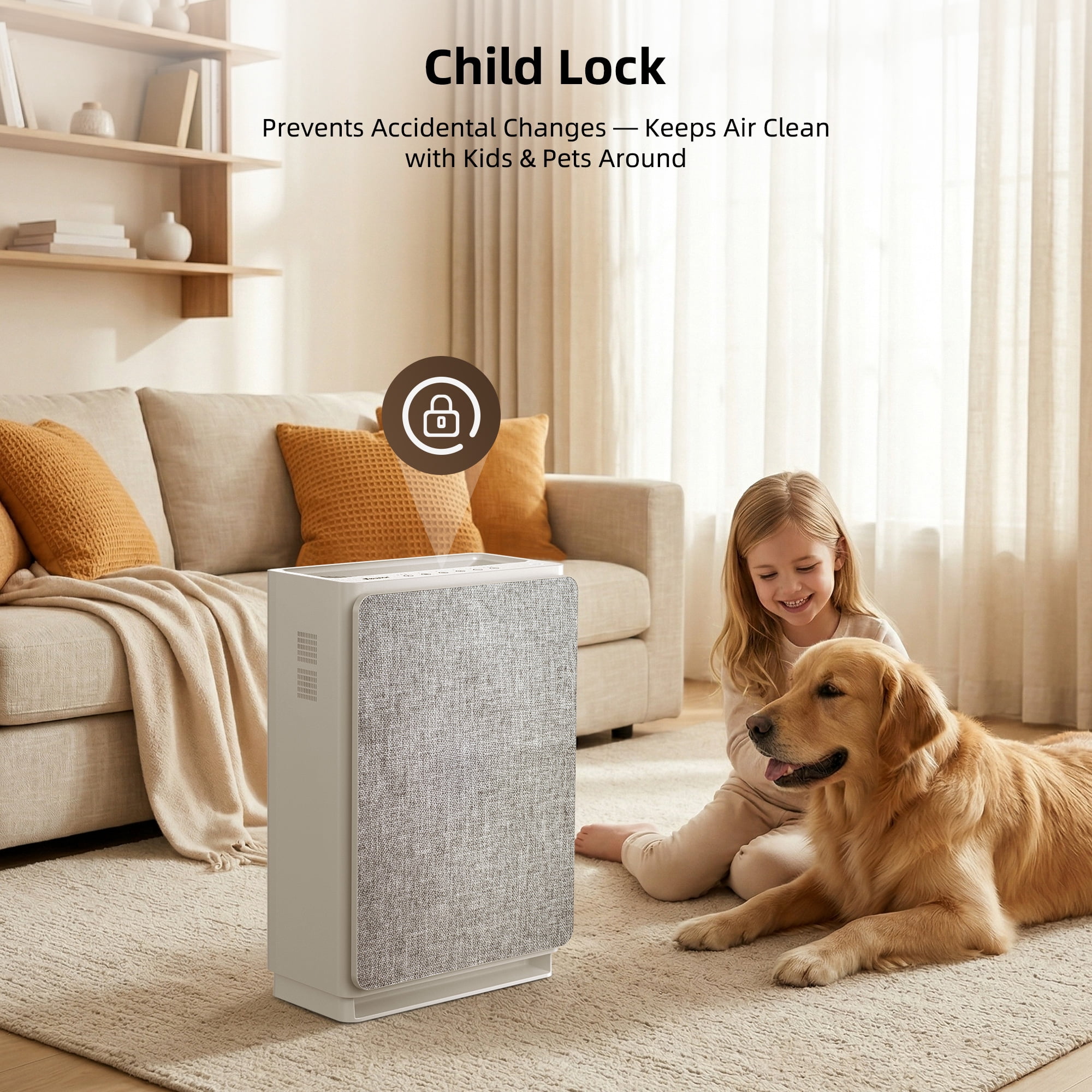 VEWIOR Air Purifiers for Home Large Room Up to 3000ft², H14 True HEPA Air Purifier with Powerful 5 Stage Filtration