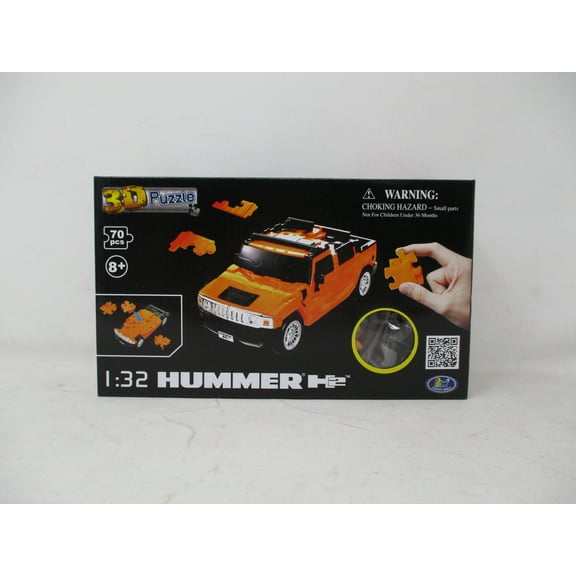 Puzzle Fun 3D 1:32 Hummer H2 - Solid Orange 70 pieces