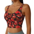 thumbnail image 2 of Xecao Tomato for Sports Bra with Removable Pads, Crop Tank Top Design, Women's Longline Sports Bra - Non-Wired -, 2 of 9