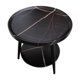 thumbnail image 1 of Mesa auxiliar redonda, mesita de noche pequeña con patas de metal, mesa de centro multifuncional con patrón de mármol de 23,6x19 pulgadas para uso 2 niveles, 1 of 8