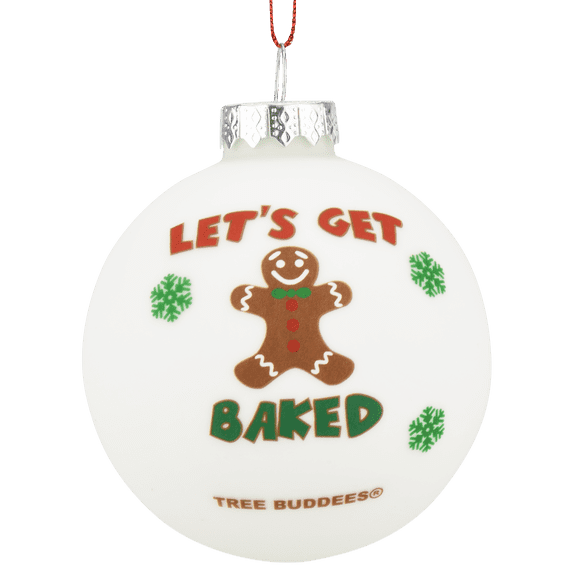 Tree Buddees Let's Get Baked Gingerbread Man Glass Christmas Ornament