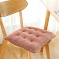 thumbnail image 4 of Cinvoph 16"x16" Thickened Chair Cushions Solid Color Velvet Seat Cushion for Dining Chairs Non-Slip Plush Luxurious Washable Seat Pad, Soft Cozy for Kitchen Home Office Decor, Pink, 4 of 6