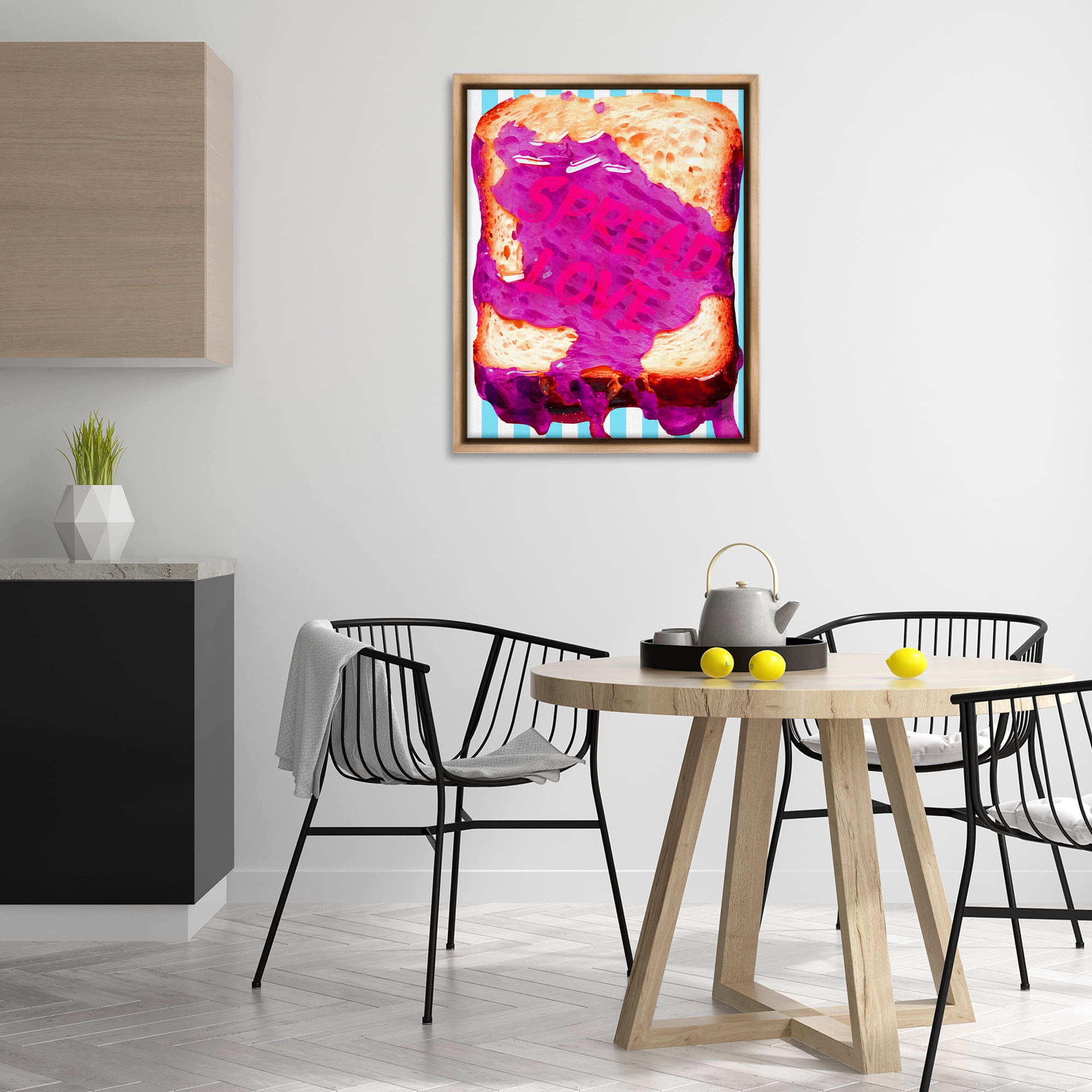 Stupell Industries Spread Love Toast Food & Beverage Painting Brown Floater Framed Art Print Wall Art, 25 x 31