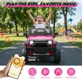 thumbnail image 4 of iRerts 24V Ride on Cars, Powered Ride on Truck Toys with Remote Control, Bluetooth, Music, USB/AUX Ports, LED Light, 4 Wheel Suspension, Kids Cars Electric Vehicles for Boys Girls Ages 3-6, Rose Pink, 4 of 9