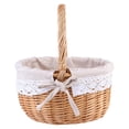 thumbnail image 2 of 1pc Wicker Woven Basket Storage Basket with Linen Cloth for Wedding Picnic Party, 2 of 4