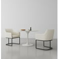 thumbnail image 2 of Serena Upholstered Dining Armchair with Steel Base in Cream - Set of 2, 2 of 10
