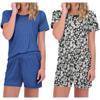 thumbnail image 2 of Ekouaer 2 Pack Pajamas Short Sleeve Top with Shorts Sets Comfy Pjs Lounge Sets Sleepwear for Women, 2 of 6