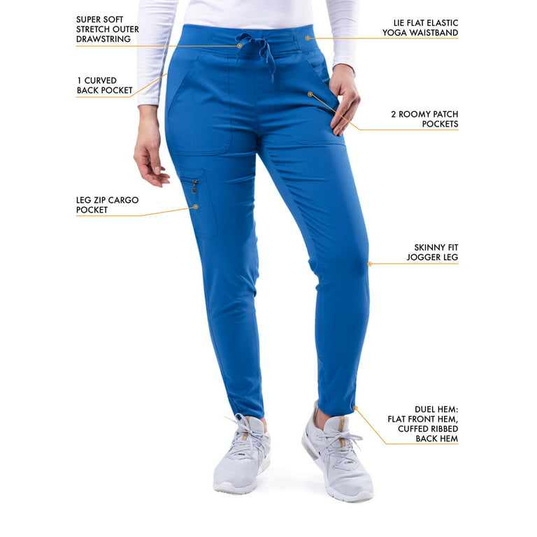 Adar Pro Scrubs For Women - Ultimate Yoga Jogger Scrub Pants - Tall