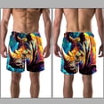 thumbnail image 3 of luoweisi Men's Beach Shorts Quick Dry Swim Trunks with Mesh Lining Abstract Rhinoceros XL, 3 of 5