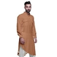 thumbnail image 3 of Atasi Kurta Asymétrique en Rayonne pour Homme, Kurta Chemise Longue Décontractée Imprimée, 3 of 6