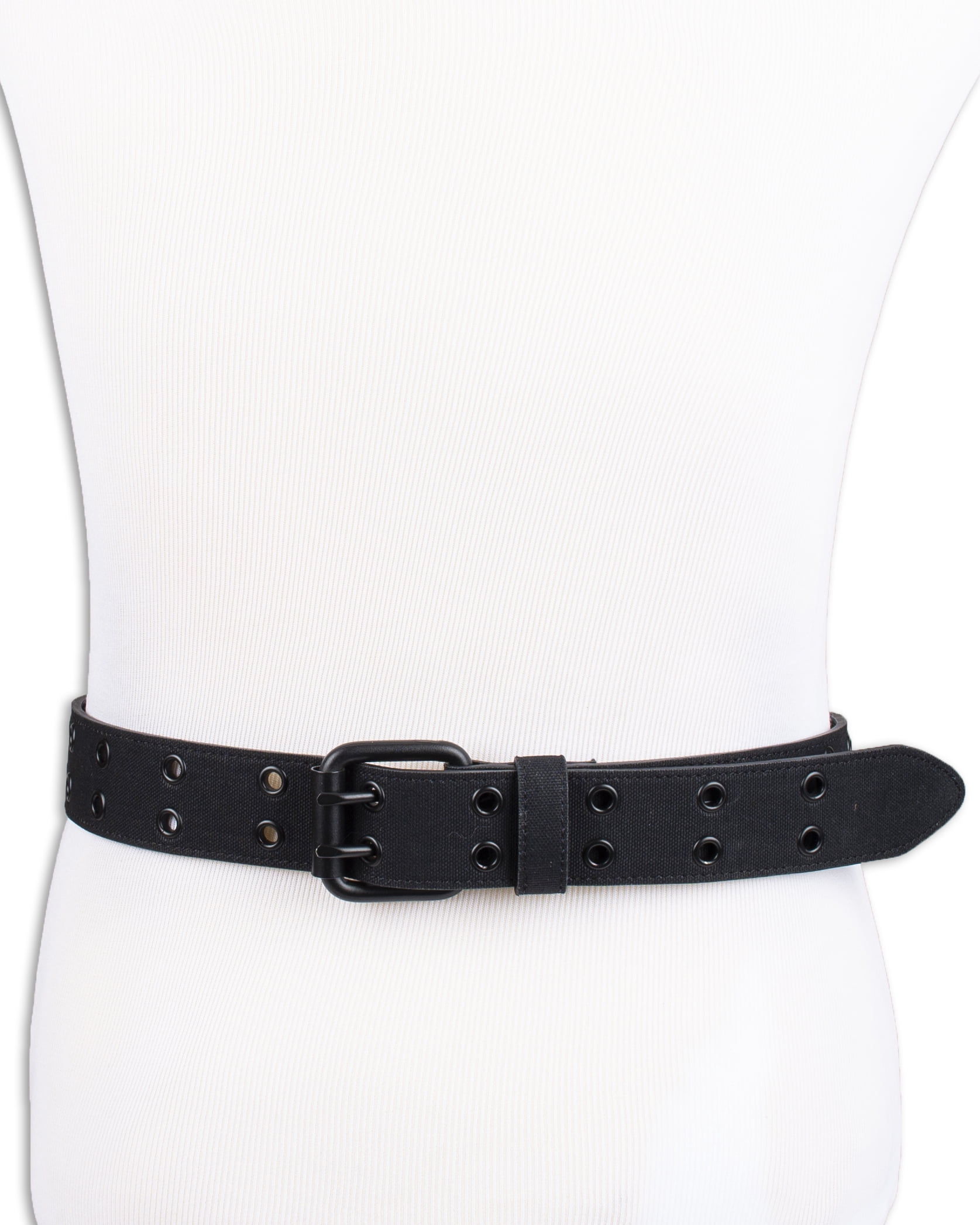 Genuine Dickies Men's Casual Black Grommet Fully Adjustable Belt with Double Prong Buckle (Regular and Big & Tall Sizes)