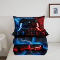 thumbnail image 5 of Homewish Glowing Neon Gaming Controller Twin Comforter Sets,Game Pad Theme Bedding Set,Blue Red,Black Reversible,2-Piece,1 Comforter and 1 Pillowcase, 5 of 7